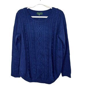 C. Wonder NWOT Sweater M Wool Blend‎ Womens Blue Cable Knit Pullover Size Medium